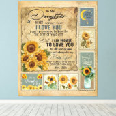 Personalisierter Brief an meine Tochter Vintag Leinwanddruck (Insitu (Holzboden))