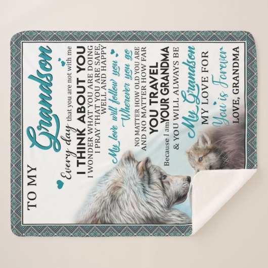 Personalisierter Brief an meinen Enkel, Liebe Gran Sherpadecke (Vorderseite (Horizontal))