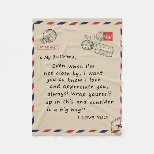Personalisierter Brief an meinen Freund, Fleecedecke (Vorderseite)
