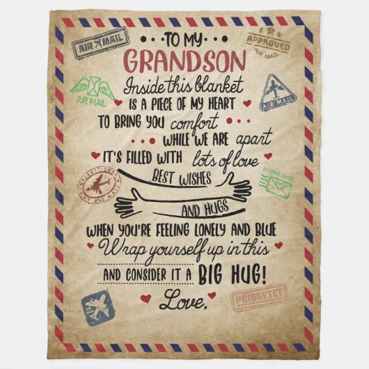Personalisierter Brief an meinen Grand Son Fleecedecke (Vorderseite)