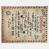 Personalisierter Brief an meinen Grand Son Fleecedecke (Vorderseite (Horizontal))