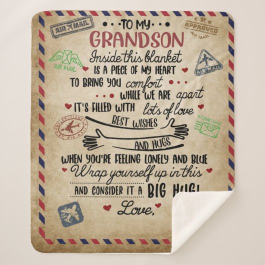 Personalisierter Brief an meinen Grand Son, Geburt Sherpadecke (Vorderseite)