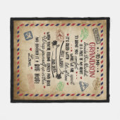 Personalisierter Brief an meinen GrandSon Fleecedecke (Vorderseite (Horizontal))