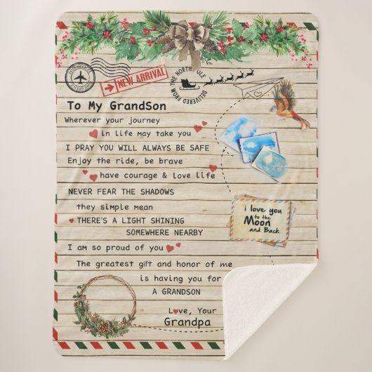 Personalisierter Brief an meinen Großvater Sherpadecke (Vorderseite)