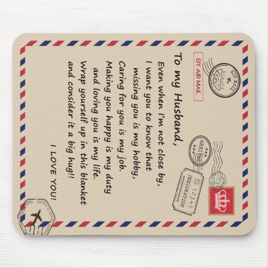 Personalisierter Brief an meinen Mann aus der Ehef Mousepad (Vorne)