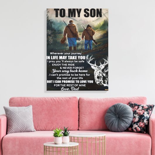 Personalisierter Brief an meinen Sohn aus dem Vate Leinwanddruck (Insitu (Wohnzimmer))