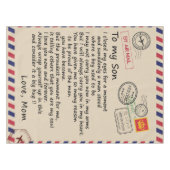Personalisierter Brief an meinen Sohn aus der Mama Tischdecke (Vorderseite (Horizontal))