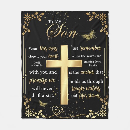 Personalisierter Brief an meinen Sohn Fleecedecke (Vorderseite)