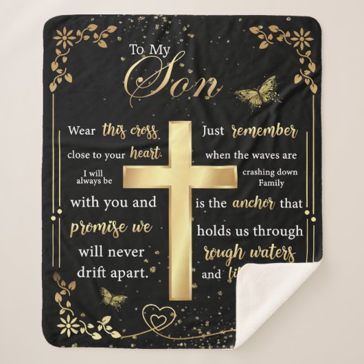 Personalisierter Brief an meinen Sohn Schöne Schme Sherpadecke (Vorderseite)