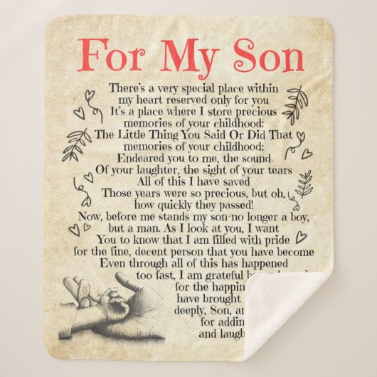 Personalisierter Brief an meinen Sohn Sherpadecke (Vorderseite)