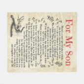 Personalisierter Brief an meinen Sohn, Sohn zum Ge Fleecedecke (Vorderseite (Horizontal))