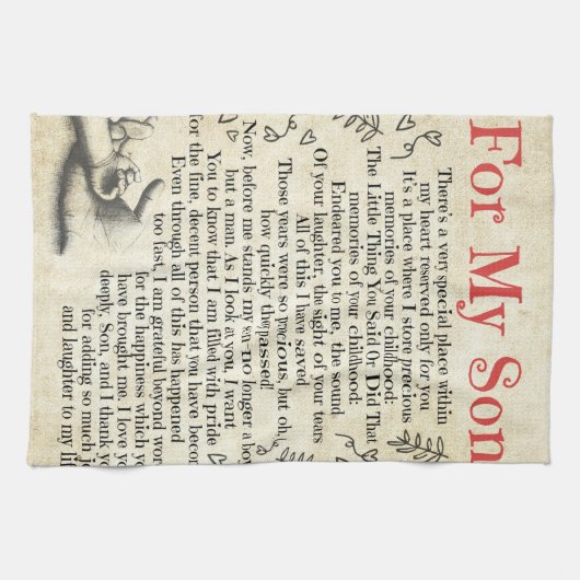 Personalisierter Brief an meinen Sohn, Sohn zum Ge Geschirrtuch (Horizontal)