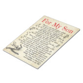 Personalisierter Brief an meinen Sohn zum Geburtst Notizblock (angewinkelt)