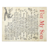 Personalisierter Brief an meinen Sohn zum Geburtst Notizblock (Vorderseite)