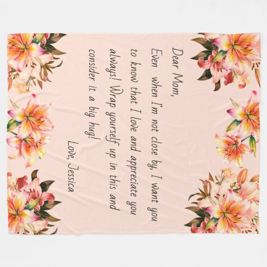 Personalisierter Brief an Mutter Mutter Mutterscha Fleecedecke (Vorderseite (Horizontal))