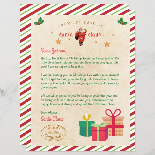 Personalisierter Brief an Santa North Pole Mail (Vorne/Hinten)