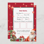 Personalisierter Brief an Santa und Elf Einladung (Vorne/Hinten)