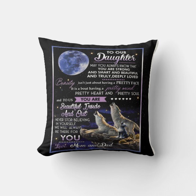 Personalisierter Brief an unsere Tochter Kissen (Vorderseite)