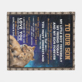 Personalisierter Brief an unseren Sohn| Son Birthd Fleecedecke (Vorderseite (Horizontal))