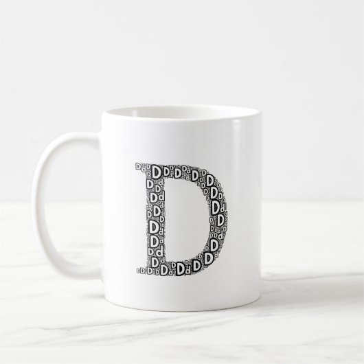 Personalisierter Brief D Kaffeebecher Geschenk Kaffeetasse (Links)