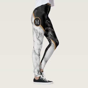 Personalisierter Brief der Leggings aus Schwarz-we