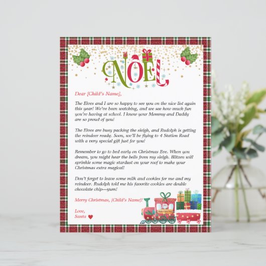 Personalisierter Brief des Weihnachtsmannes für Ki (Stehend Vorderseite)