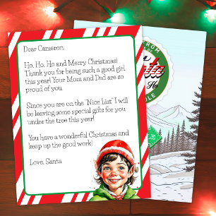 Personalisierter Brief des Weihnachtsmanns an die