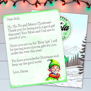 Personalisierter Brief des Weihnachtsmanns an Jung