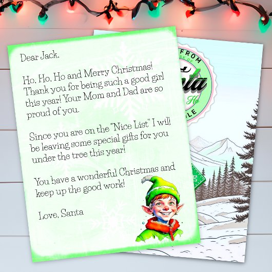 Personalisierter Brief des Weihnachtsmanns an Jung