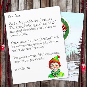 Personalisierter Brief des Weihnachtsmanns an Jung