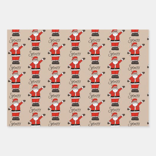 Personalisierter Brief/Geschenk vom Weihnachtsmann Geschenkpapier Set (Vorderseite 2)