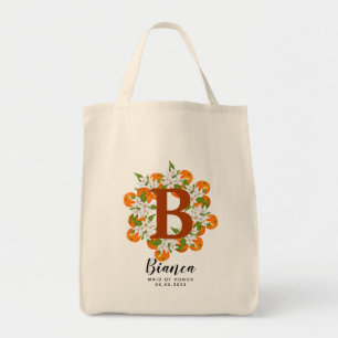 Personalisierter Brief Orange Bridesmaid Totbeutel Tragetasche