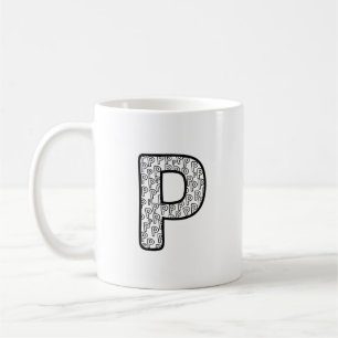 Personalisierter Brief P Keramikbecher Kaffeetasse