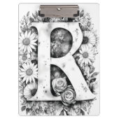 Personalisierter Brief R Floral Watercolor Lehrer Klemmbrett (Vorderseite)