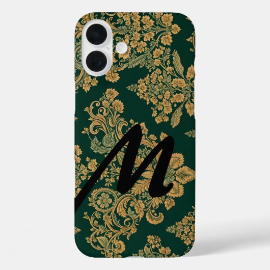 Personalisierter Brief über grünes florales iPhone Case-Mate iPhone Hülle (Rückseite)