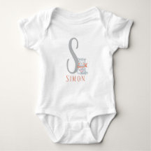 Personalisierter Brief und Name Baby Bodysuit