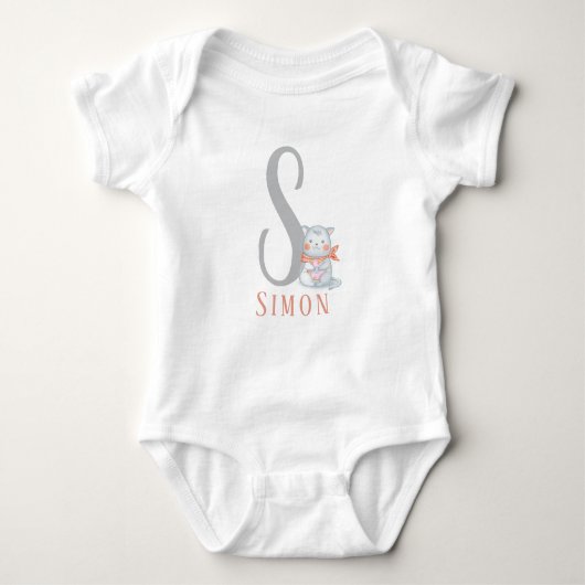 Personalisierter Brief und Name Baby Bodysuit Baby Strampler (Vorderseite)