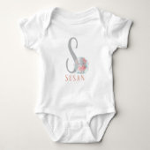 Personalisierter Brief und Name Baby Bodysuit Baby Strampler (Vorderseite)