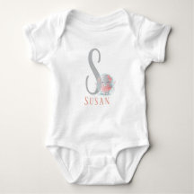 Personalisierter Brief und Name Baby Bodysuit