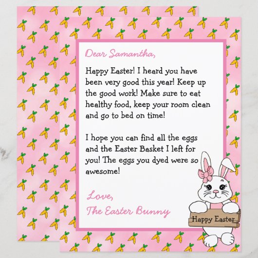 Personalisierter Brief vom Osterhasen (Vorne/Hinten)