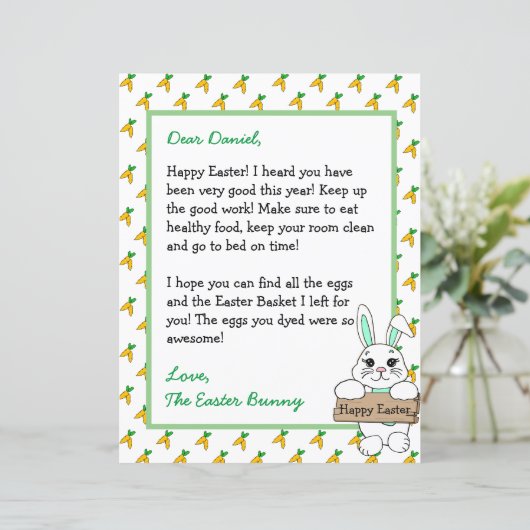 Personalisierter Brief vom Osterhasen (Stehend Vorderseite)