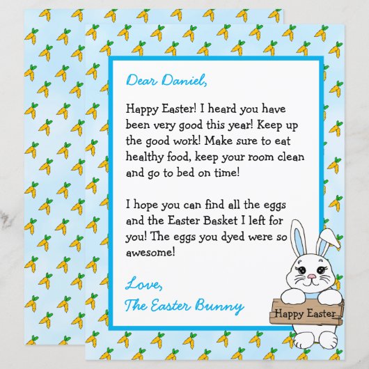Personalisierter Brief vom Osterhasen (Vorne/Hinten)