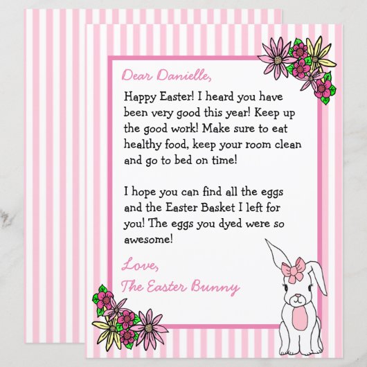 Personalisierter Brief vom Osterhasen (Vorne/Hinten)