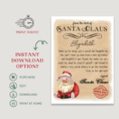 Personalisierter Brief vom Santa Printable Einladung
