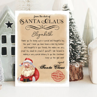 Personalisierter Brief vom Santa Printable Einladung