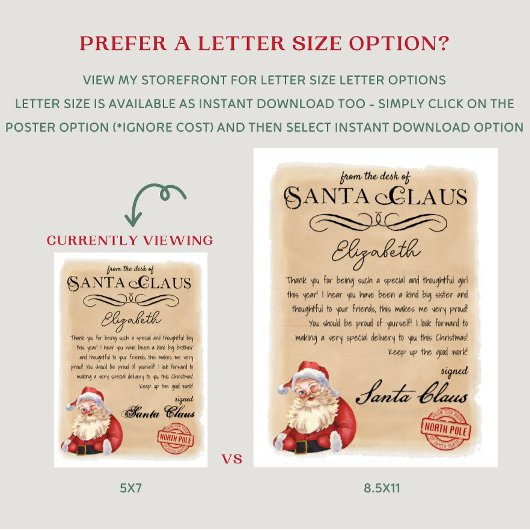 Personalisierter Brief vom Santa Printable Einladung