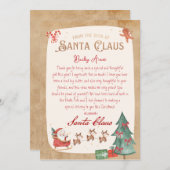 Personalisierter Brief vom Santa Printable Einladung (Vorne/Hinten)