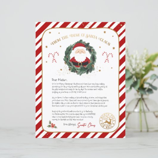 Personalisierter Brief vom Weihnachtsmann (Stehend Vorderseite)