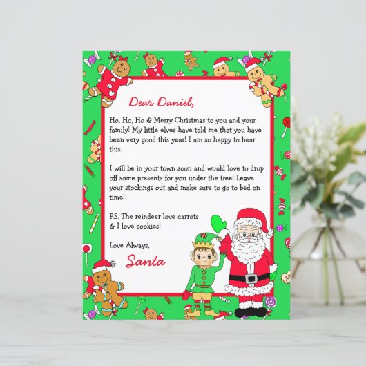 Personalisierter Brief vom Weihnachtsmann (Stehend Vorderseite)