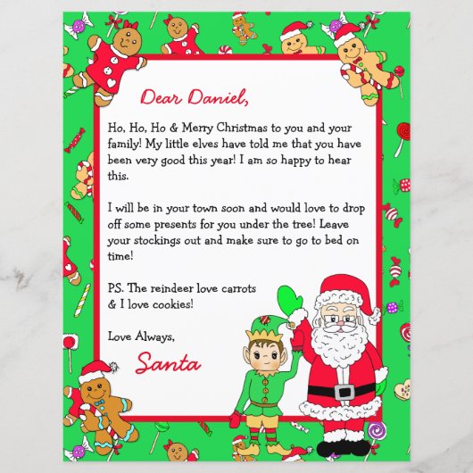 Personalisierter Brief vom Weihnachtsmann (Vorderseite)